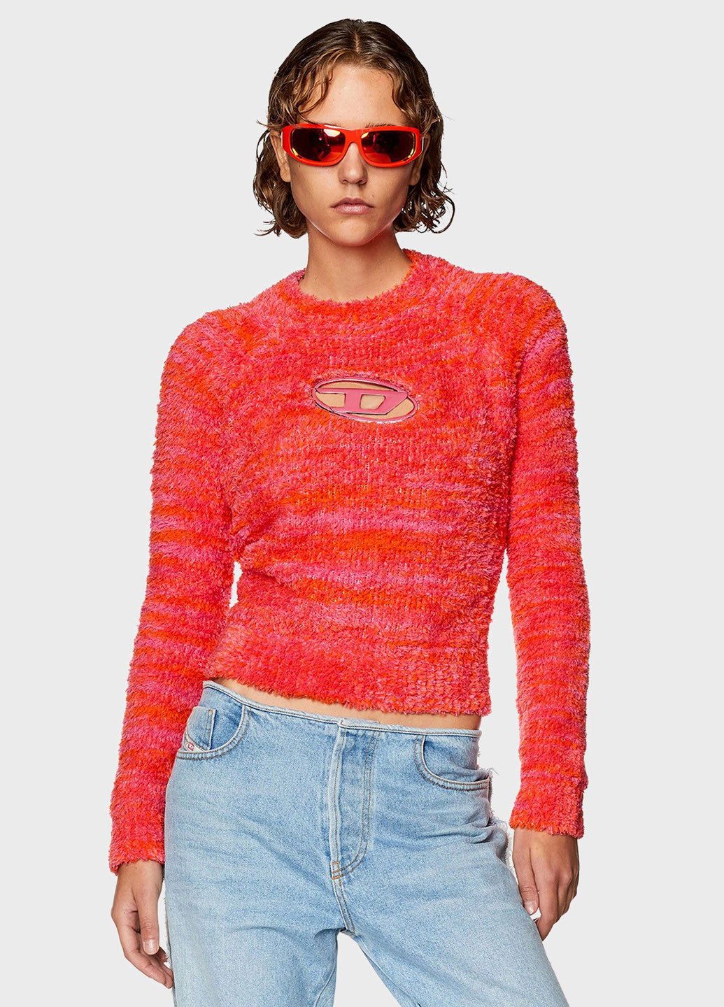 Помаранчево-червоний зимовий джемпер джемпер Diesel