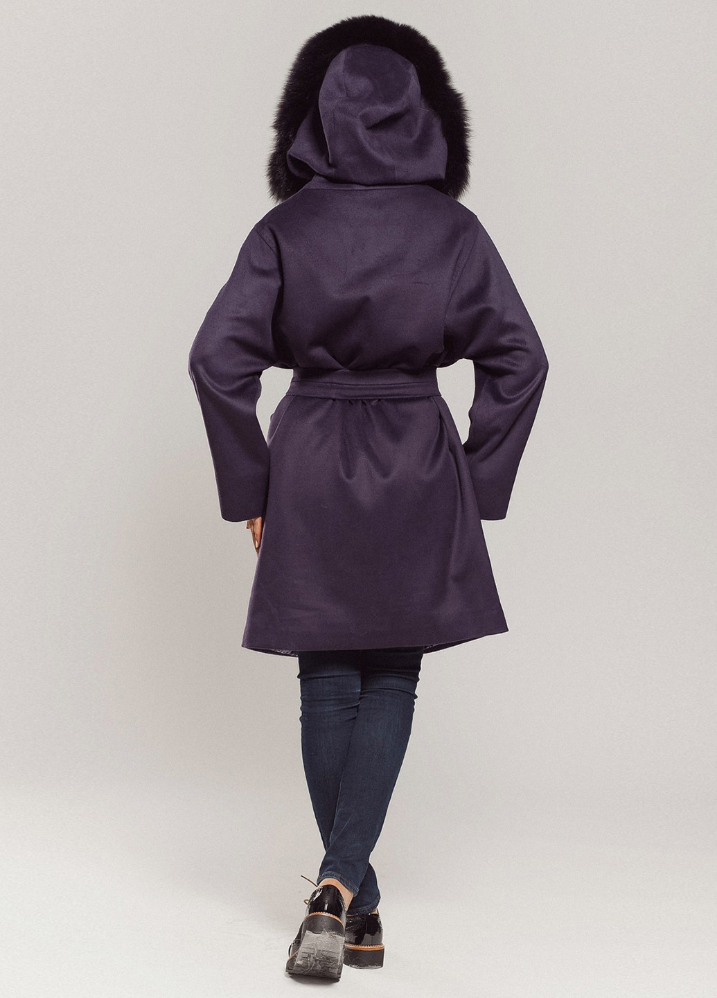 Фиолетовое зимнее Пальто однобортное Esmeralda