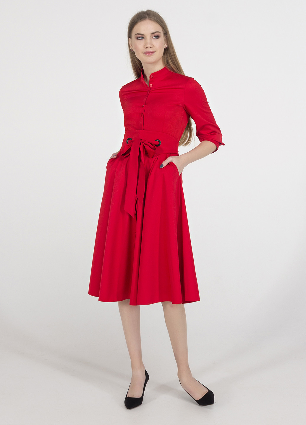 Красное кэжуал платье Viravi Wear однотонное