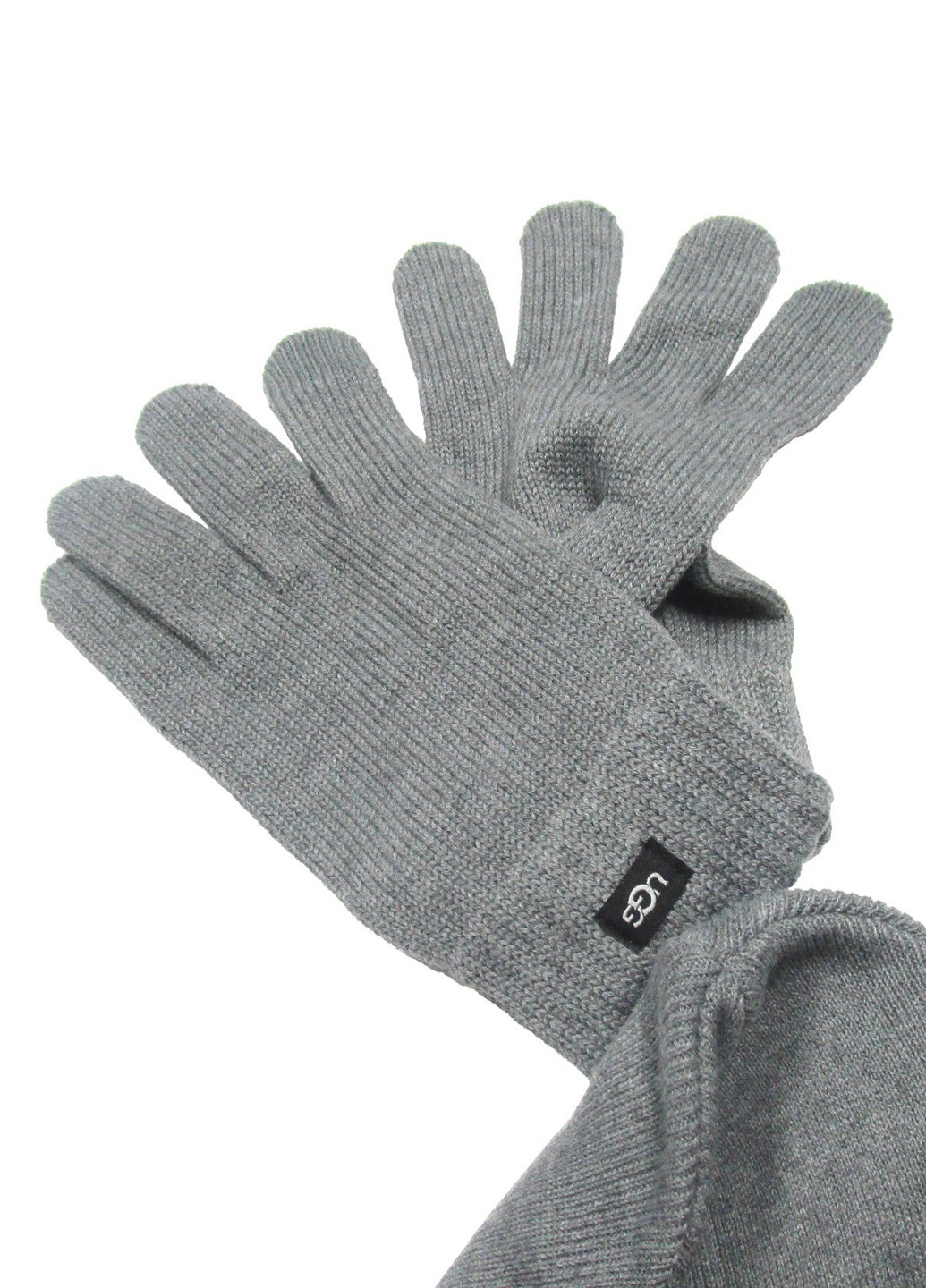 Серый демисезонный комплект (шапка, перчатки) UGG