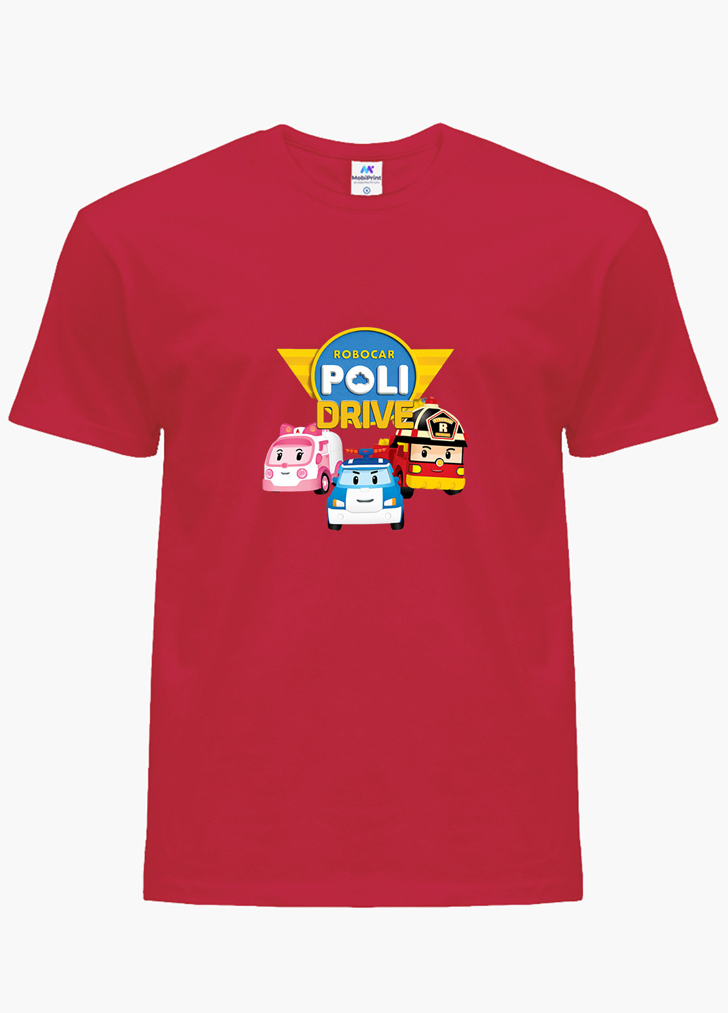 Красная демисезонная футболка детская робокар поли (robocar poli)(9224-1617) MobiPrint