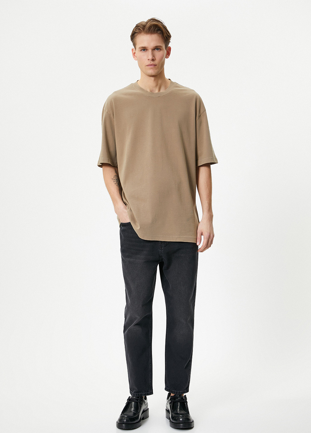 Черные демисезонные зауженные, укороченные джинсы KOTON