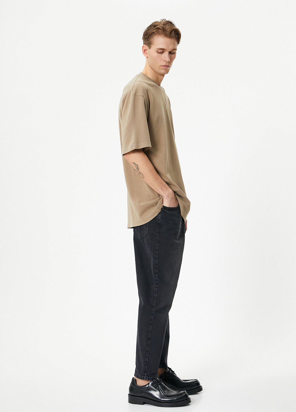 Черные демисезонные зауженные, укороченные джинсы KOTON