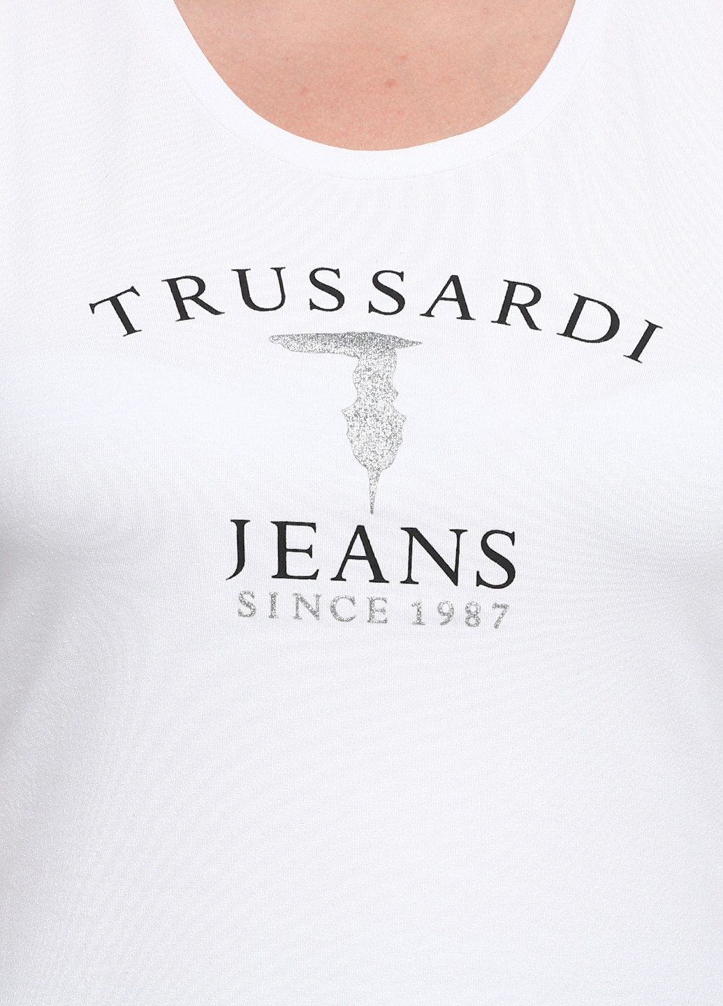 Белая летняя футболка Trussardi