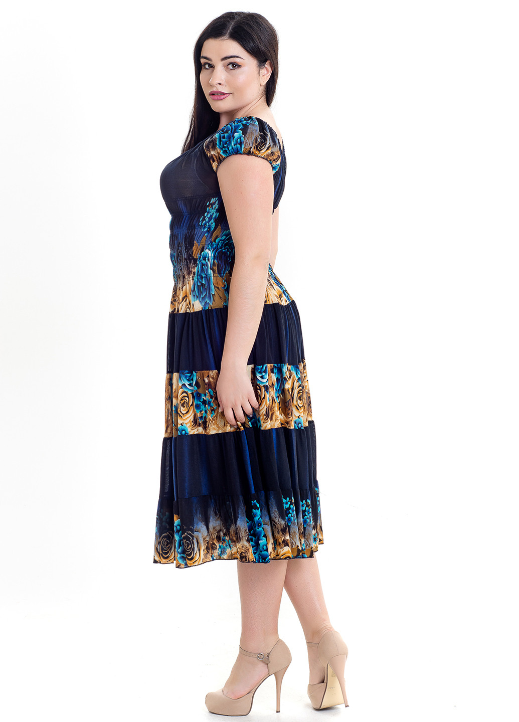Синя кежуал сукня Natali з квітковим принтом