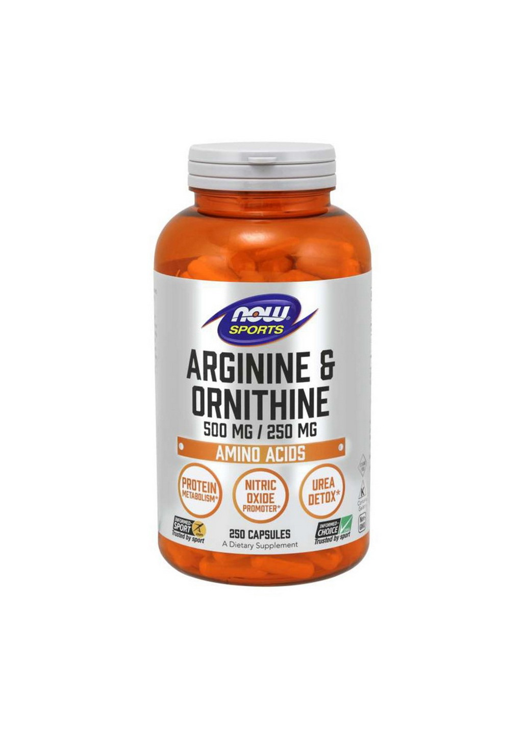 Комплекс аминокислот Arginine & Ornithine 250 капсул Now Foods (255362043)