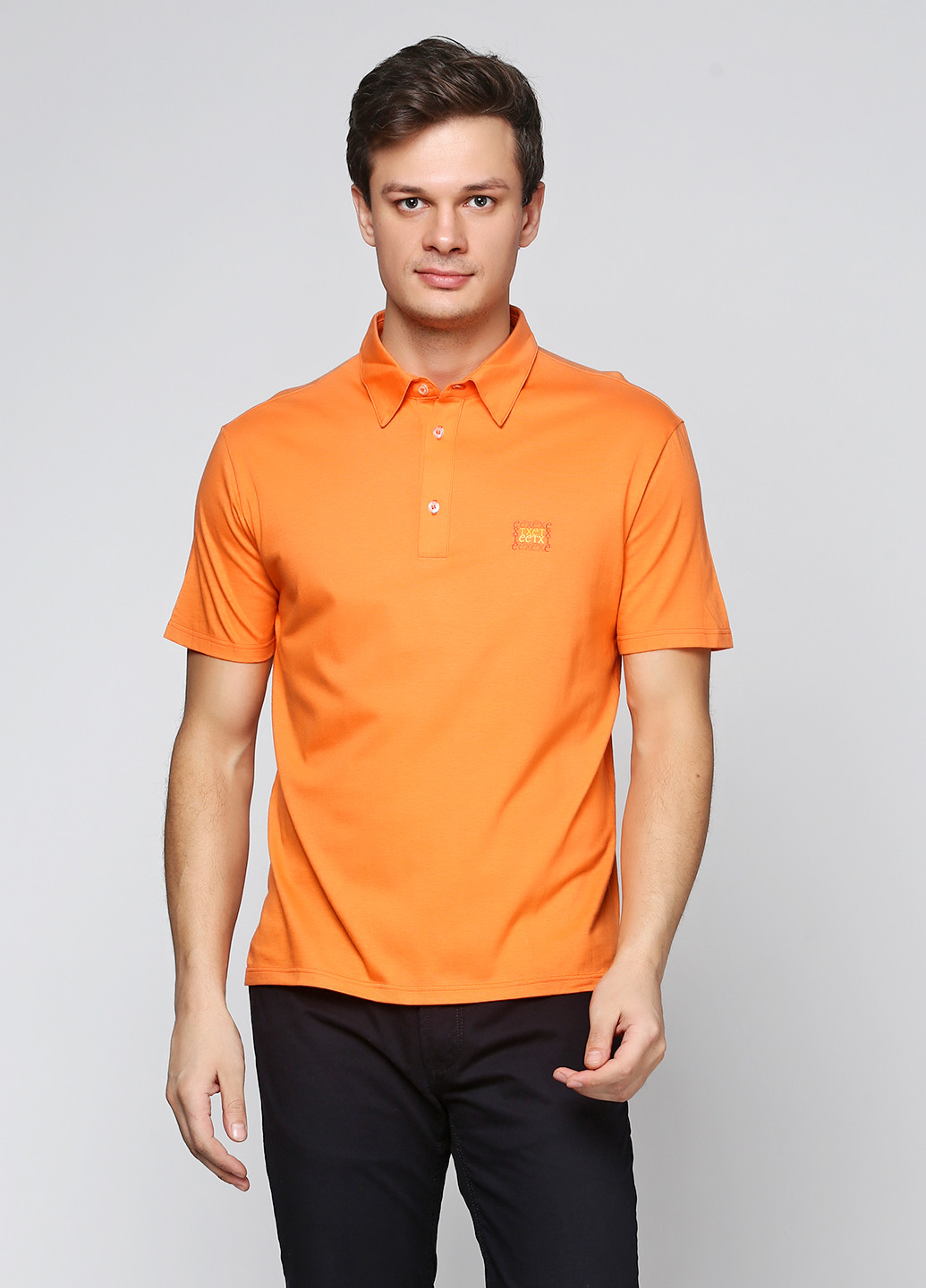 Оранжевая футболка-поло для мужчин Exte однотонная
