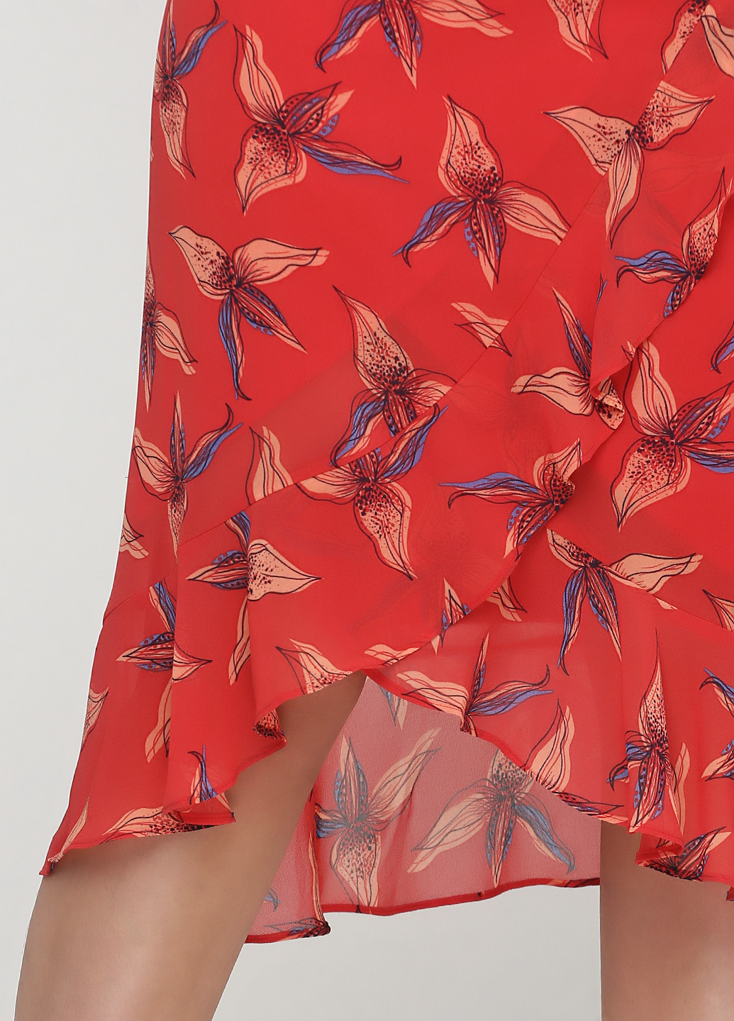 Коралловая кэжуал цветочной расцветки юбка Tom Tailor
