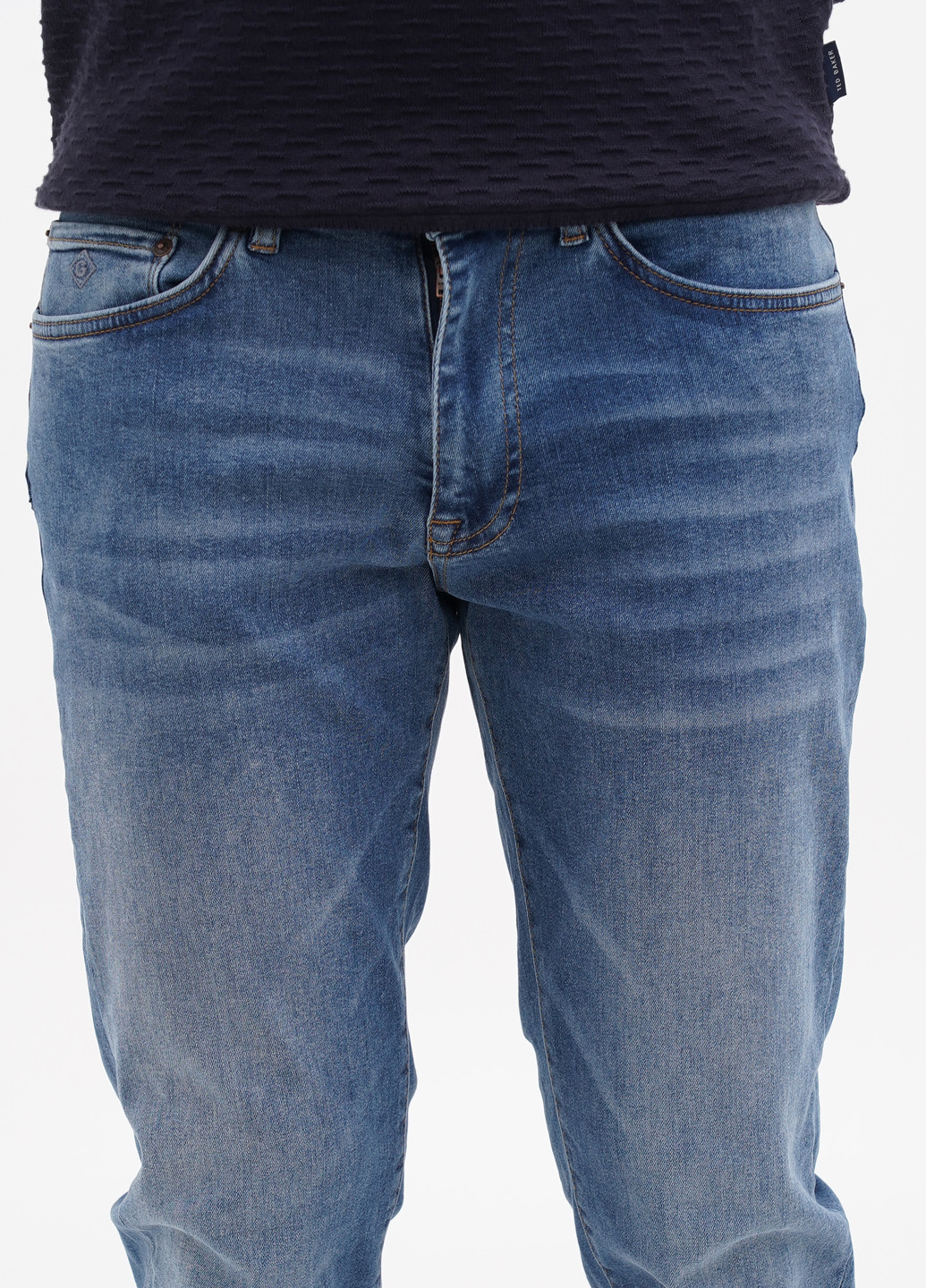 Синие демисезонные слим джинсы Gant