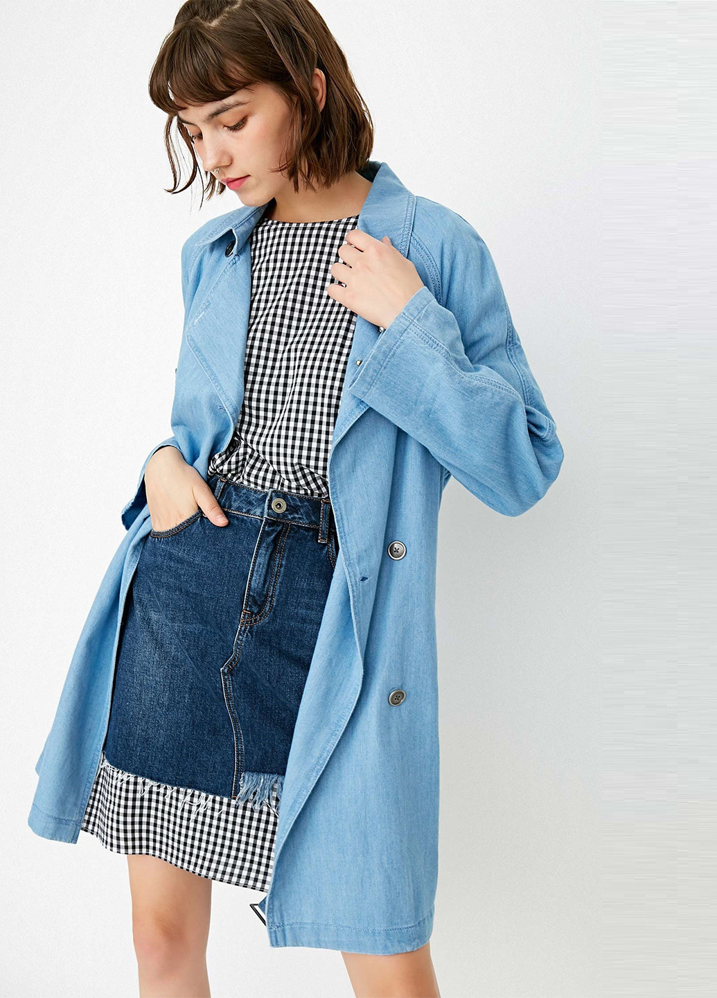 Плащ Only тренчкот на гудзиках демісезон (253379113)