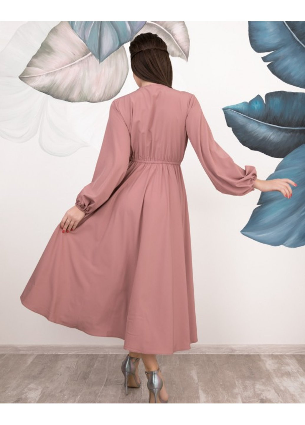 Рожева повсякденний сукня 12539 s синій ISSA PLUS однотонна