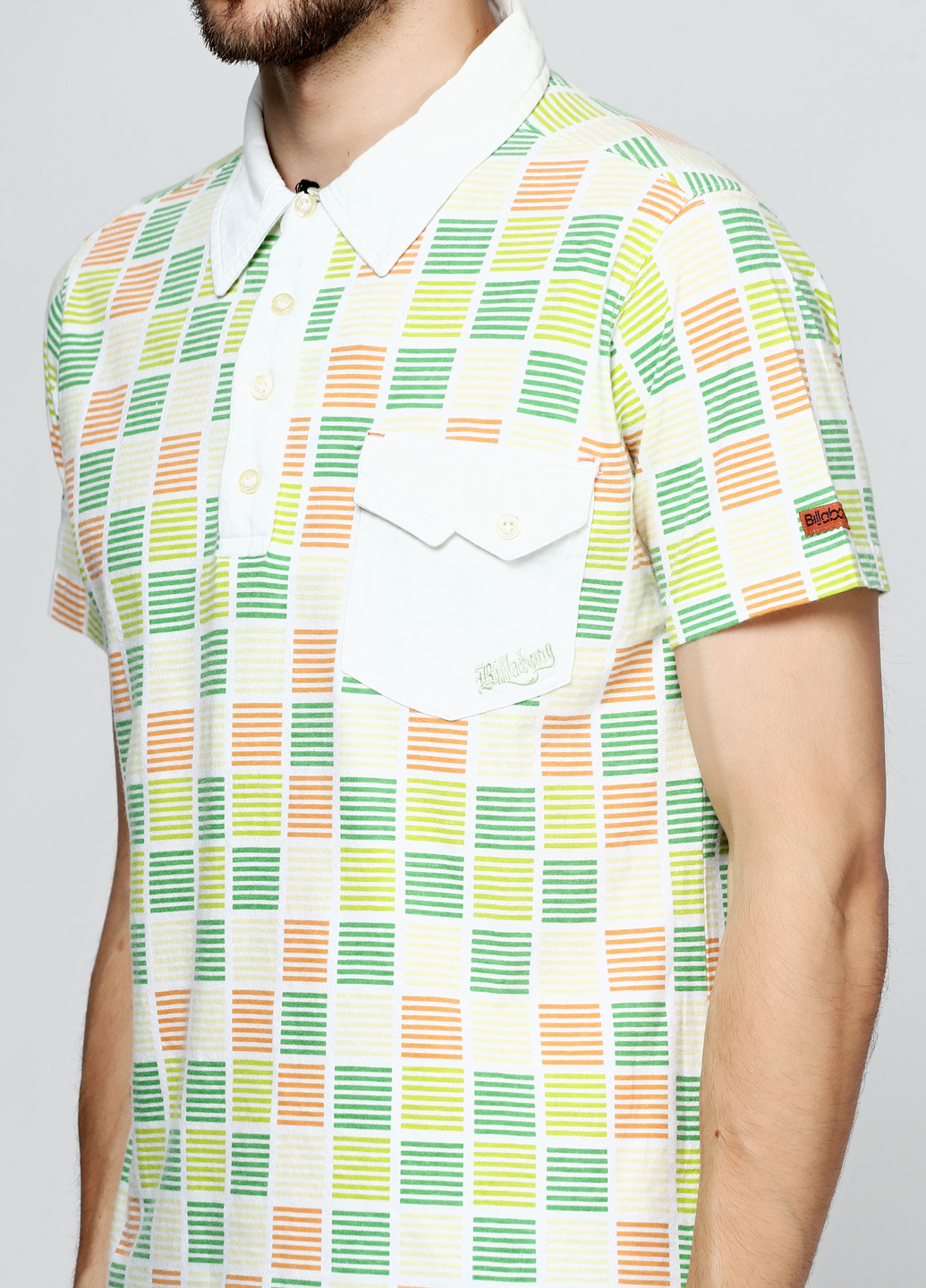 Салатовая футболка-поло для мужчин Billabong в клетку