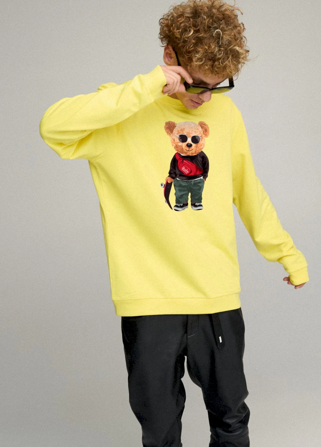 Жовтий світшот чоловічий oversize /no flis/ YAPPI (252258376)