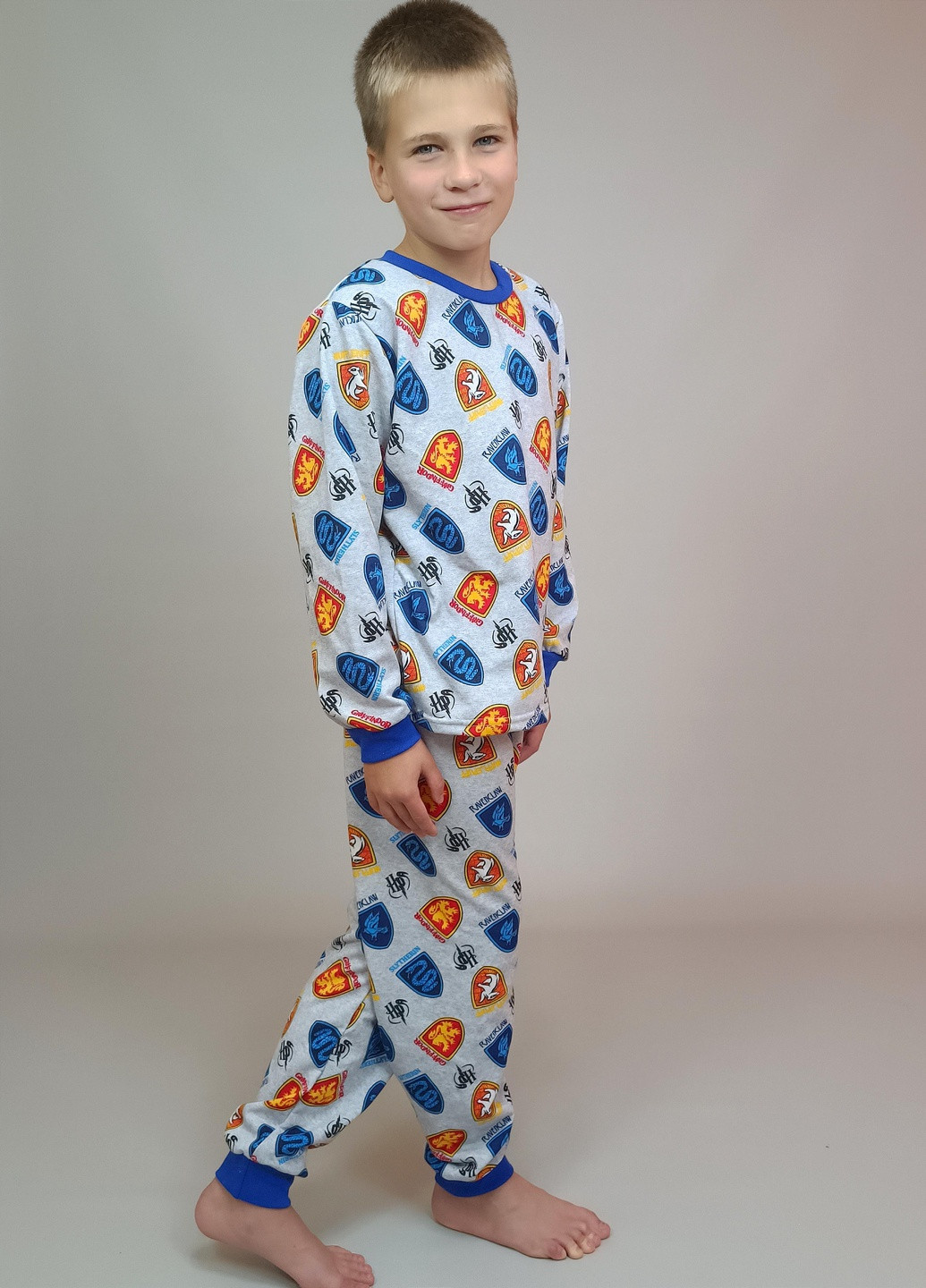Синяя пижама на мальчика potter 152см серая triko (16426779-4) No Brand
