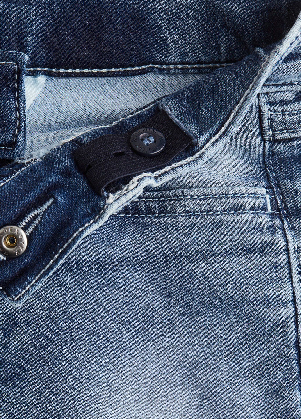 Синие демисезонные зауженные джинсы H&M