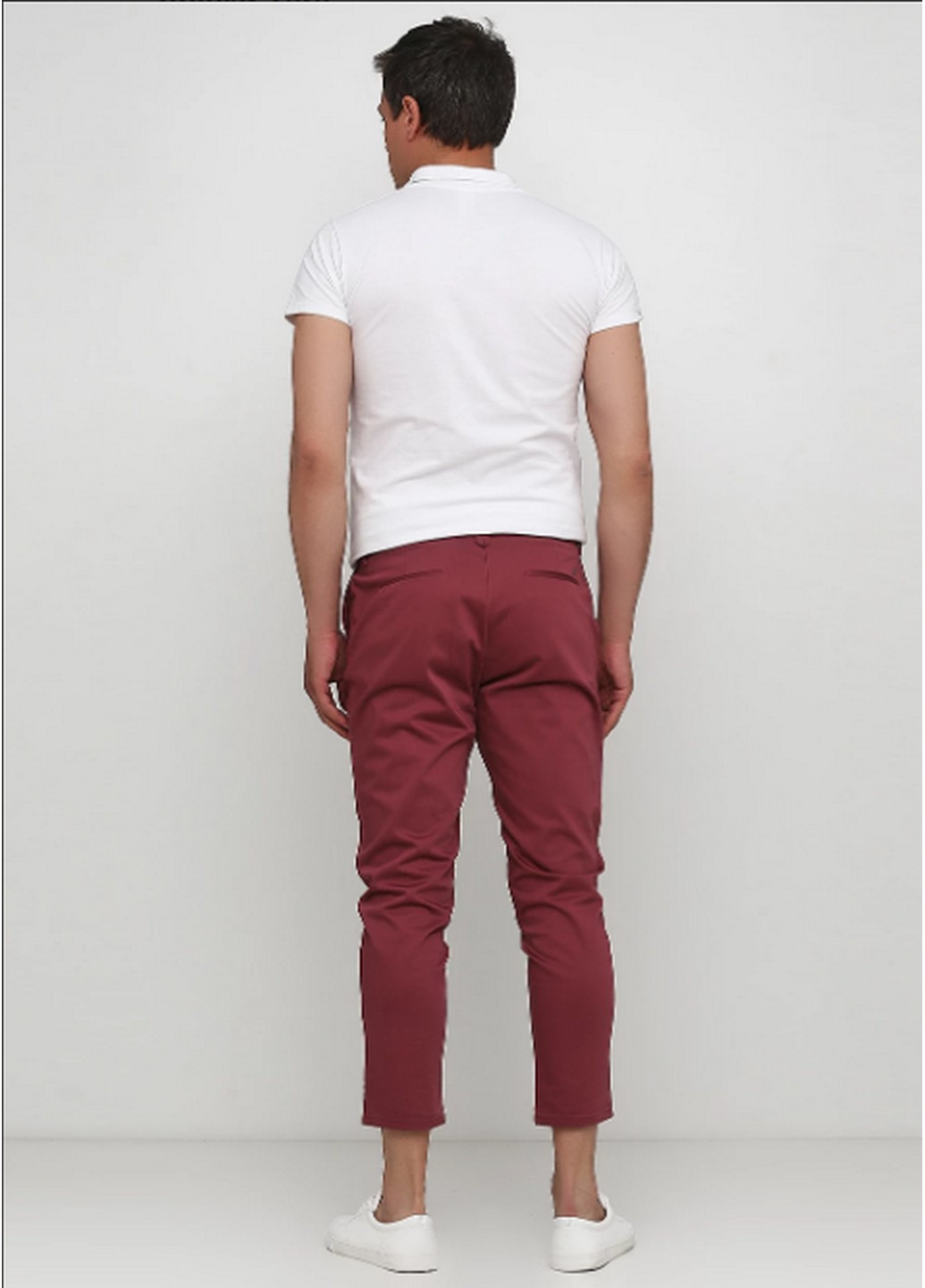 Бордовые кэжуал демисезонные брюки Zara