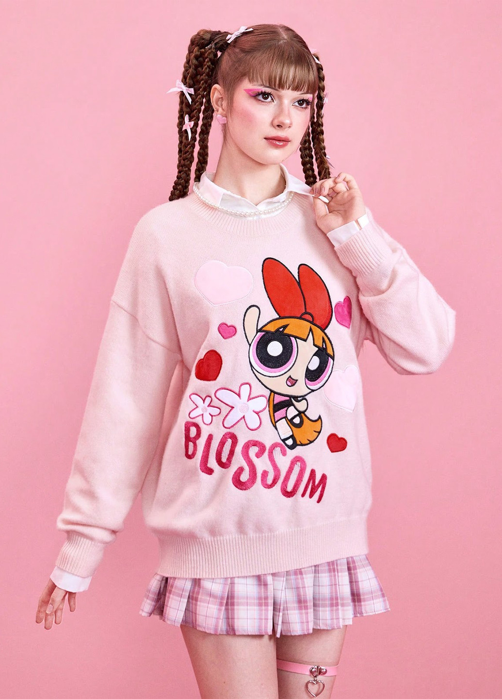 Светло-розовый демисезонный свитер джемпер SHEIN