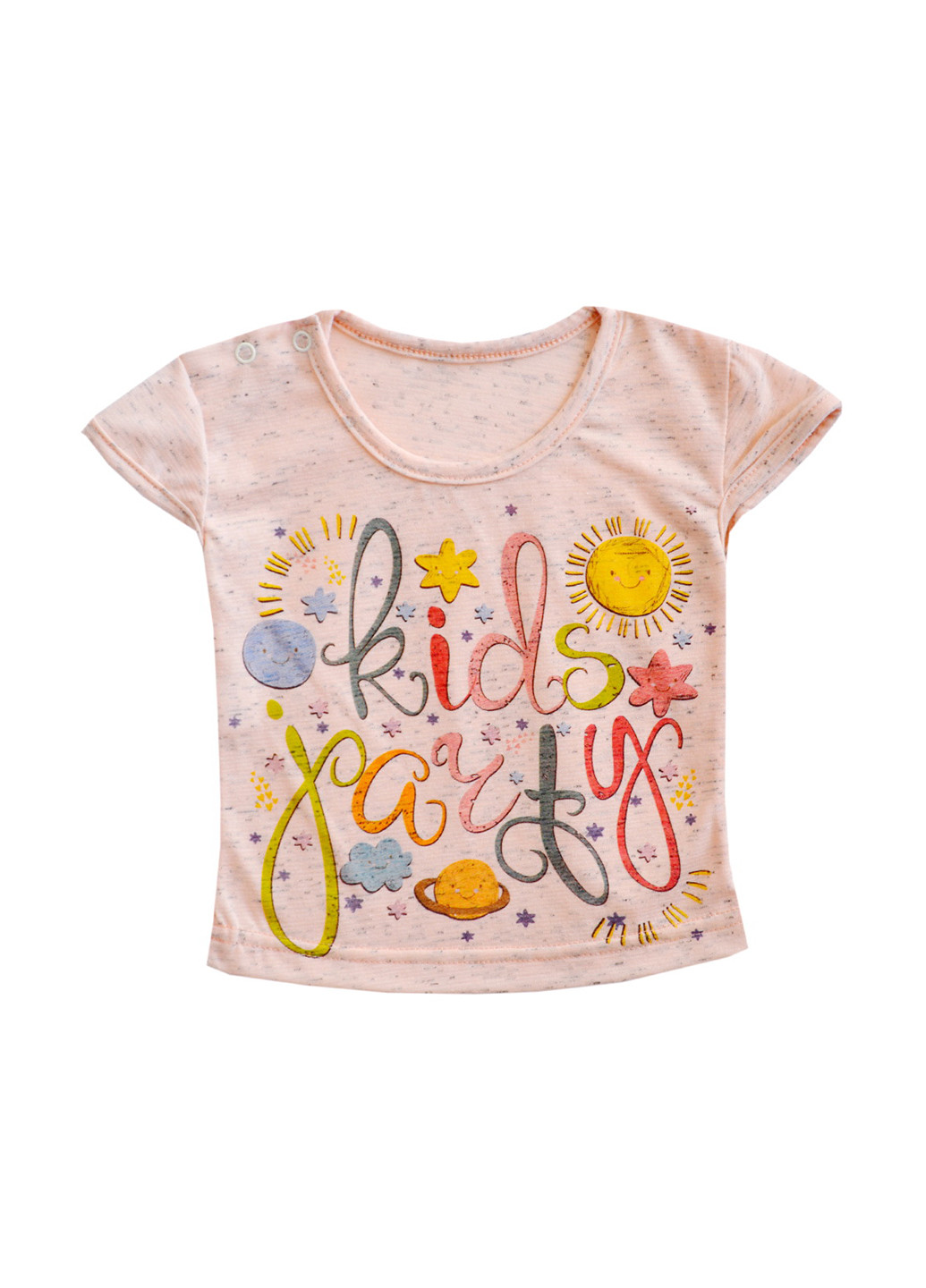 Персиковая летняя футболка с коротким рукавом Витуся