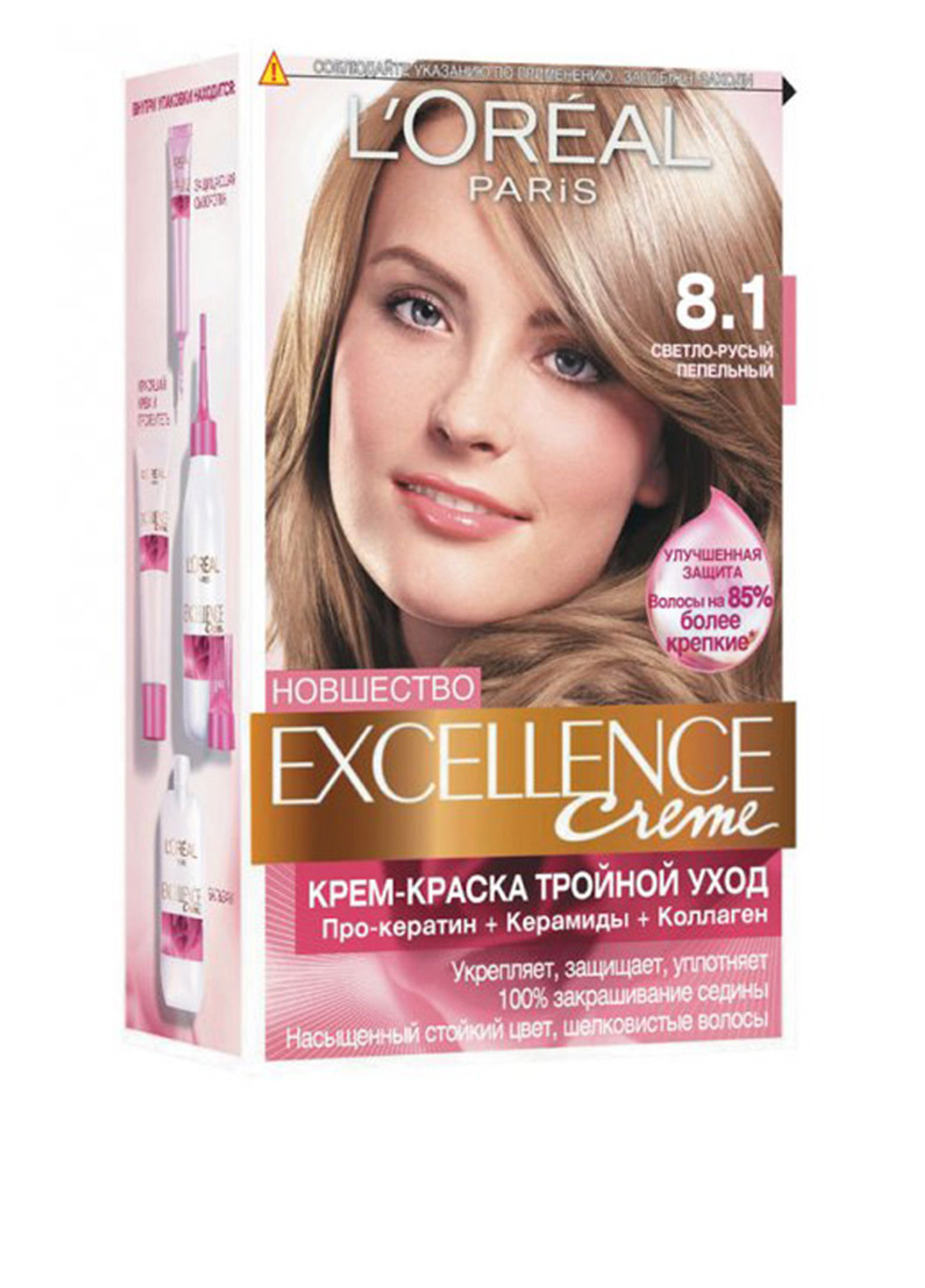 Фарба для волосся L'Oreal Excellence 8.1 Світло-русявий попелястий L'Oreal Paris (88095339)