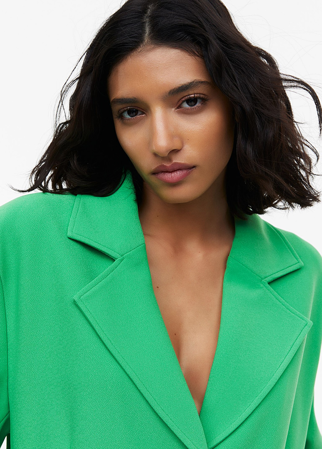 Зеленый женский жакет H&M однотонный - летний