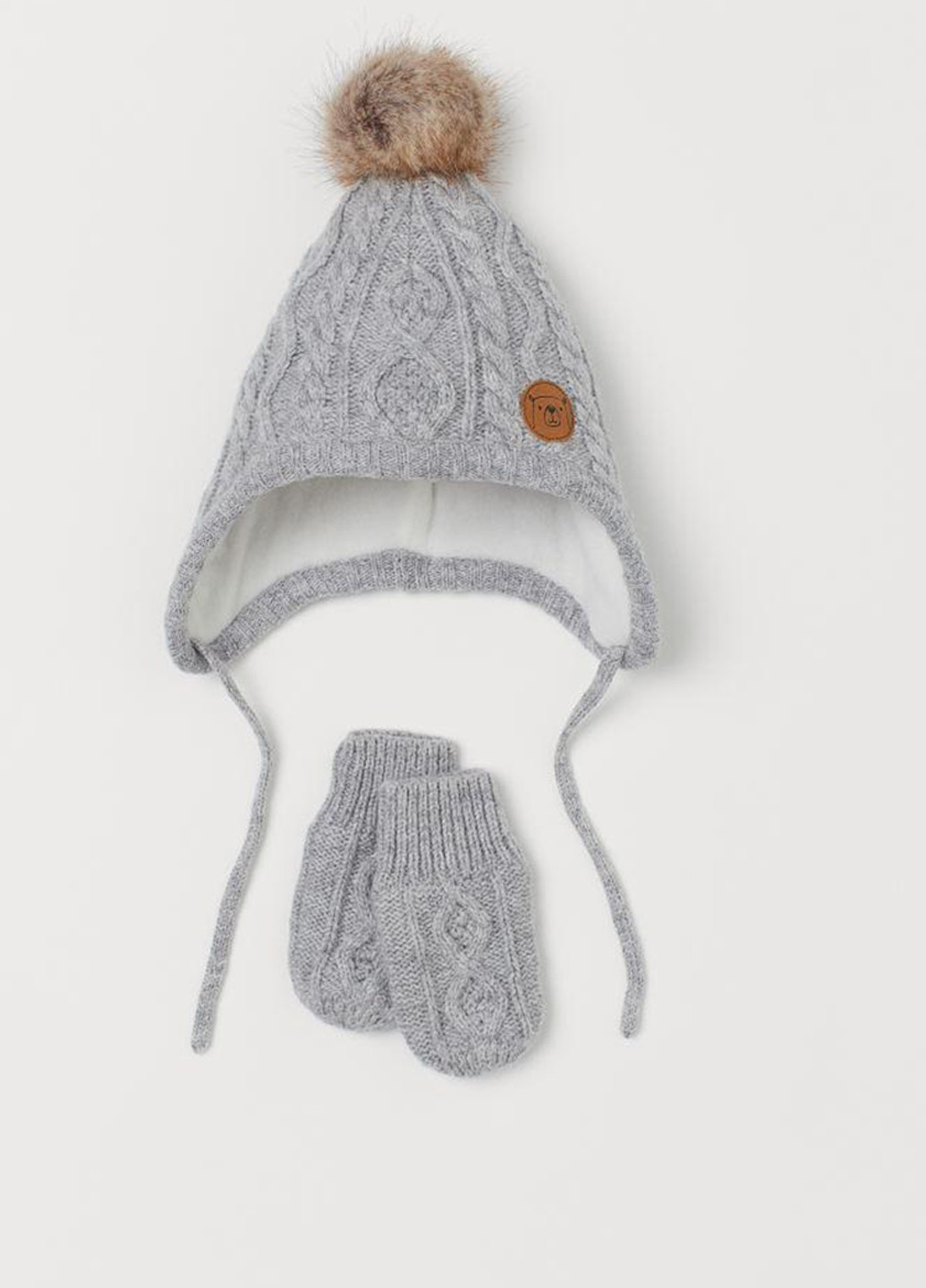 Сірий демісезонний комплект (шапка, рукавиці) H&M