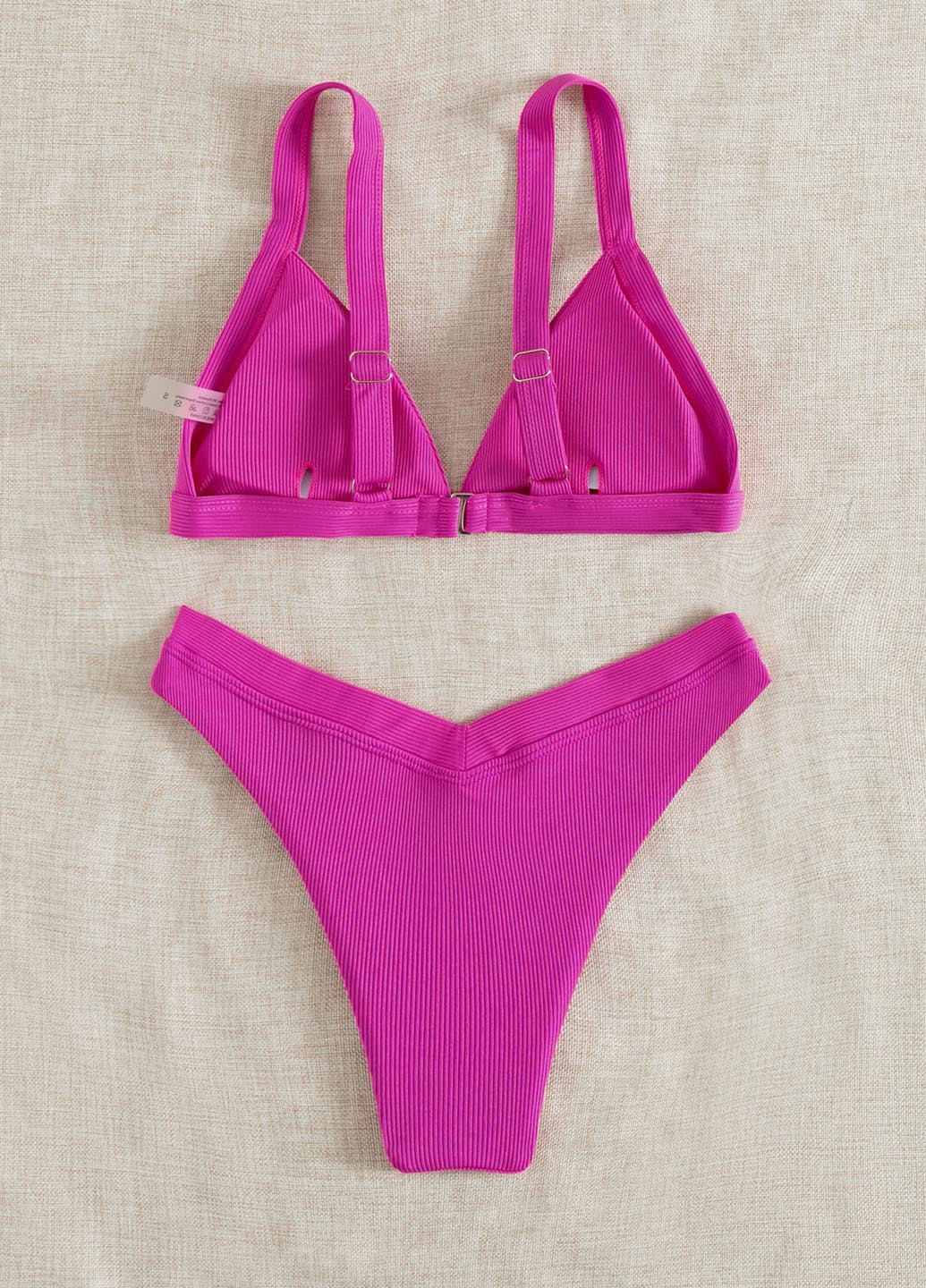 Фуксиновий (колору Фукія) літній купальник (купальний ліф, трусики) бандіні SHEIN