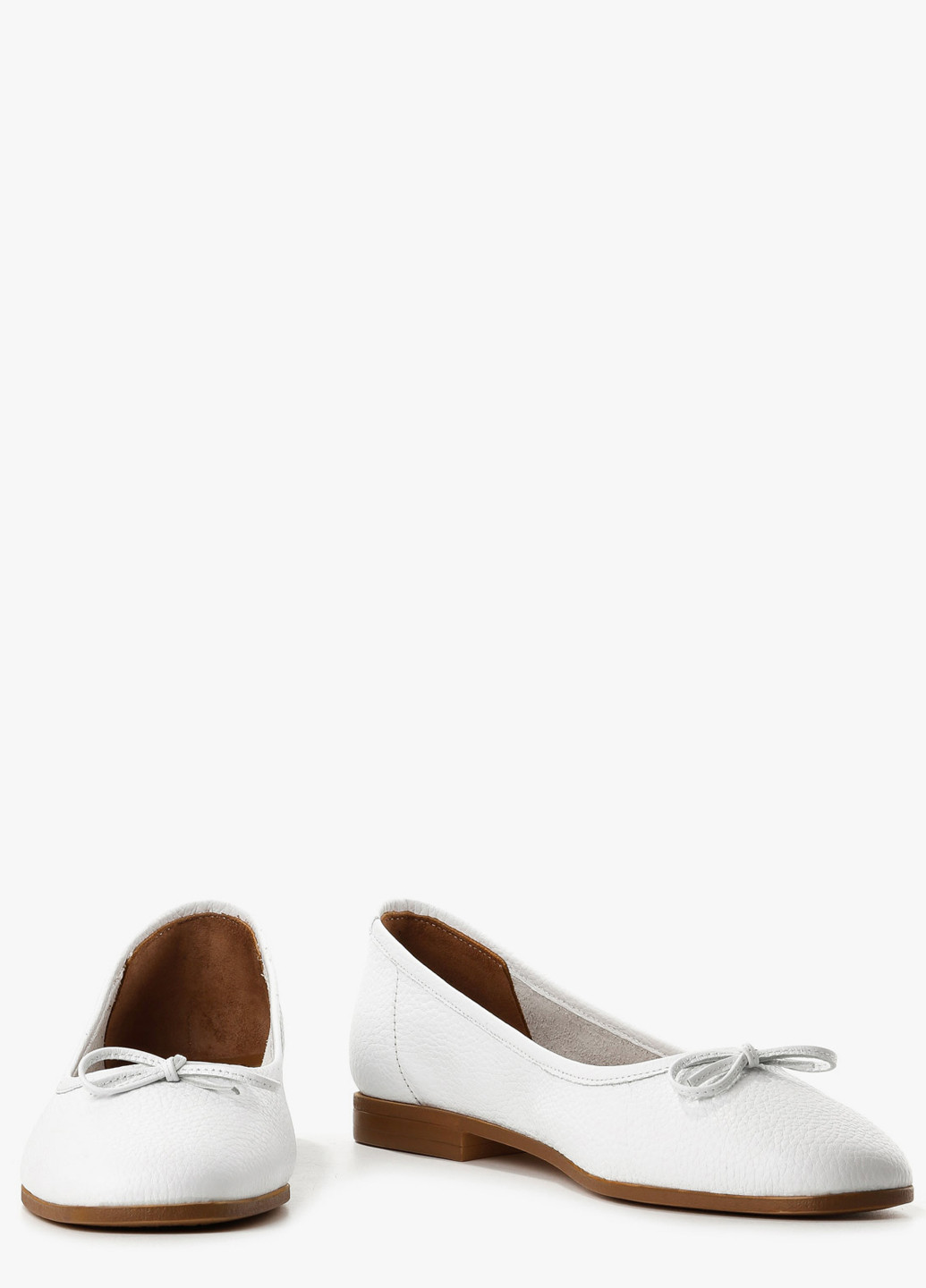 Женские балетки Le'BERDES | белые однотонные бант натуральная кожа (293152931)