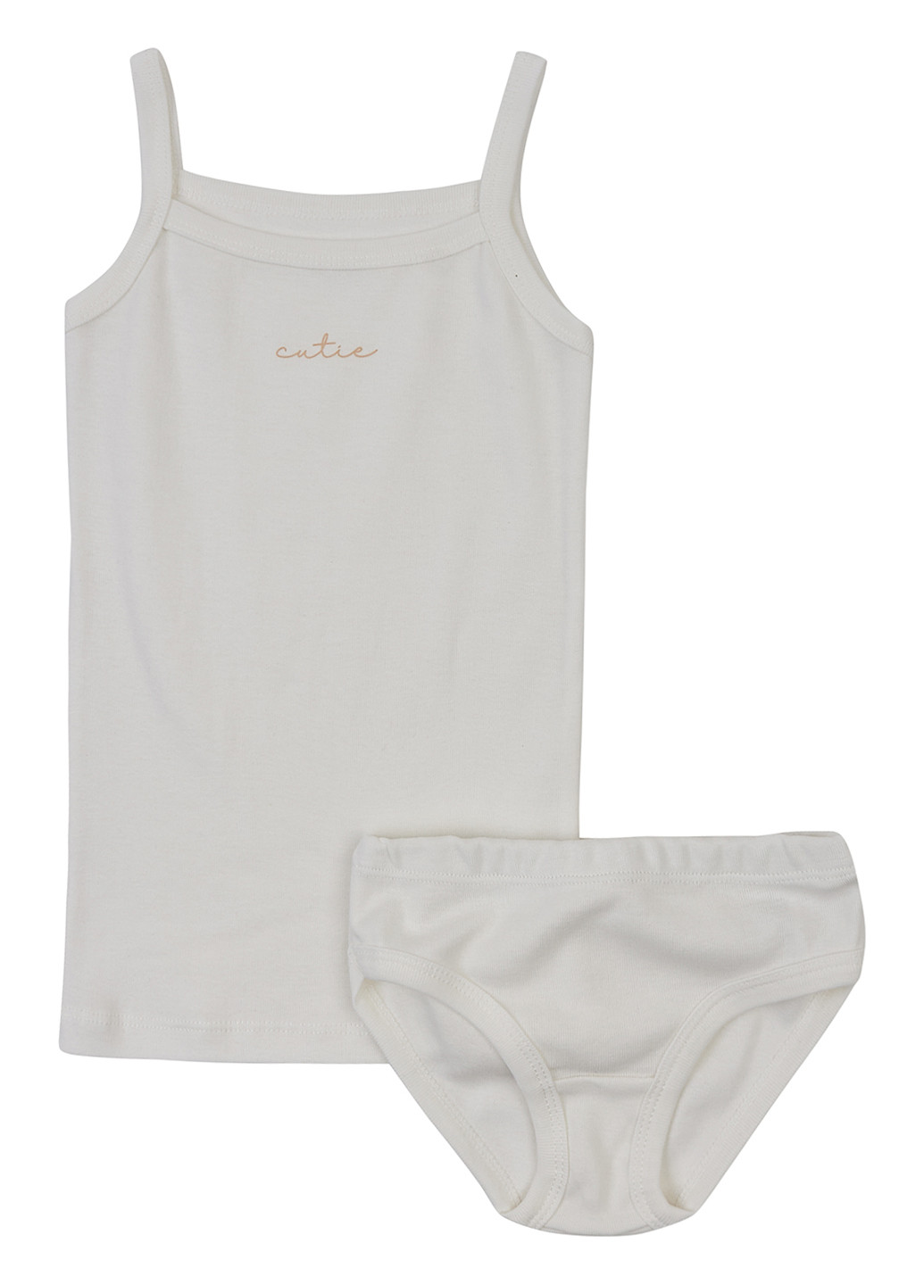 Молочный демисезонный комплект (майка, трусы) Фламинго