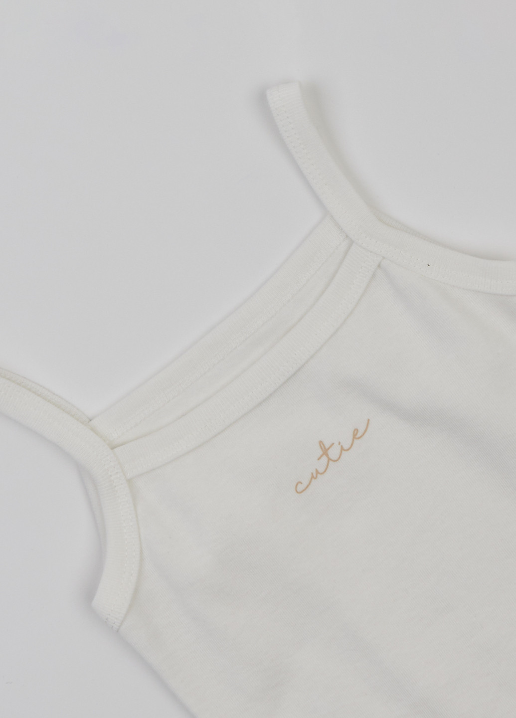 Молочный демисезонный комплект (майка, трусы) Фламинго