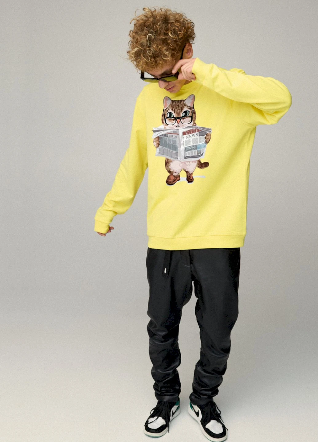 Жовтий світшот чоловічий oversize /no flis/ YAPPI (252258896)