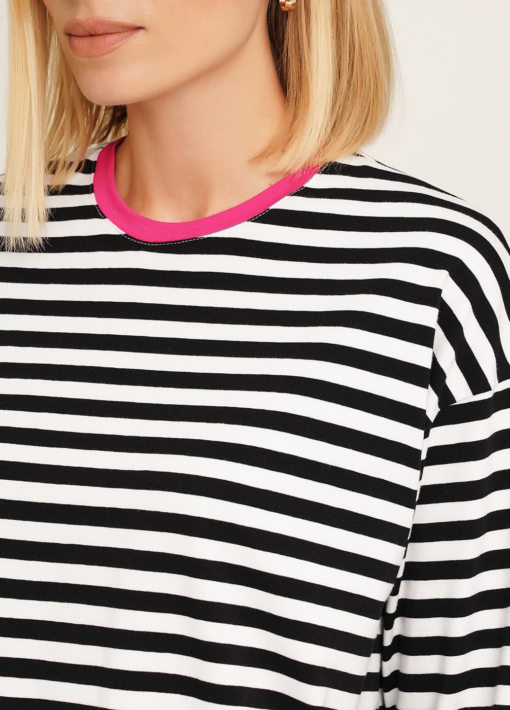 Тільняшка оверсайз з малиновою горловиною KASTA design (301039308)