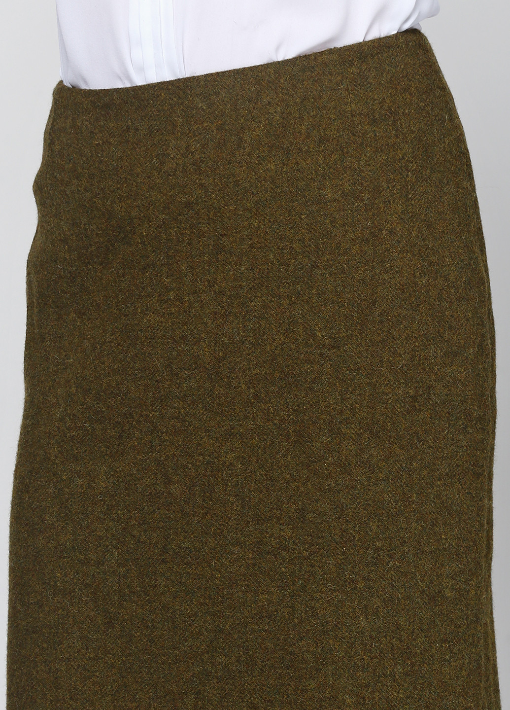 Оливковая кэжуал однотонная юбка Алеся