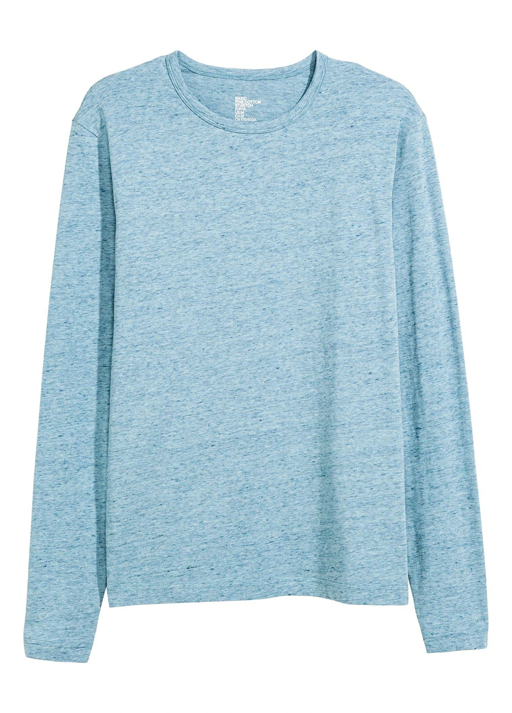 Лонгслів H&M меланж блакитний кежуали бавовна