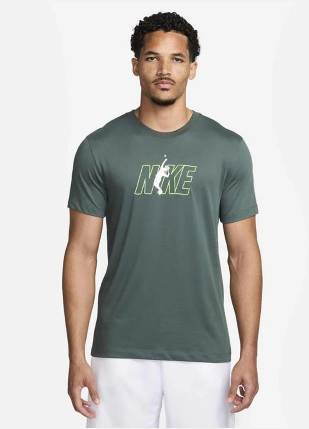 Сіро-зелена футболка fv8434-338 Nike Men's Dri-FIT Tennis