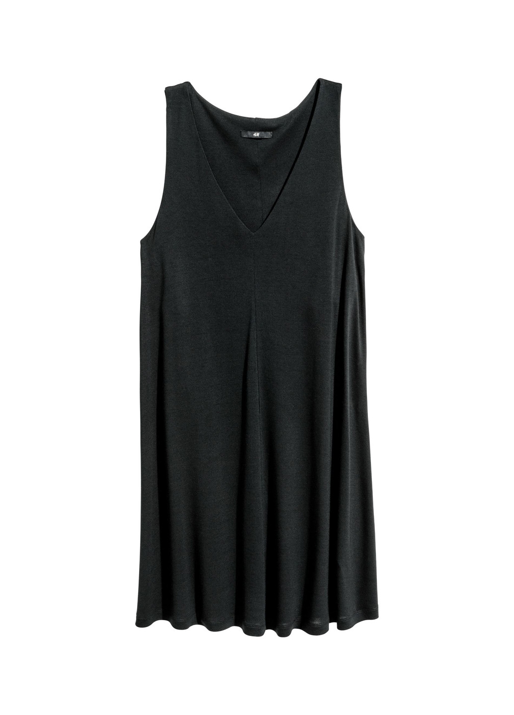 Черное кэжуал платье платье-майка, а-силуэт H&M однотонное