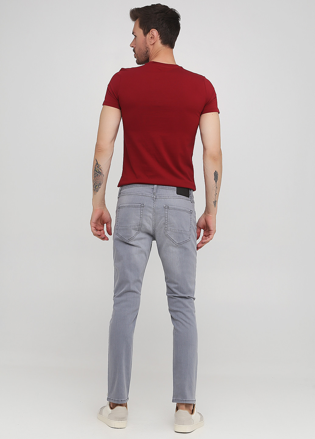 Серые демисезонные укороченные, зауженные джинсы Colin's