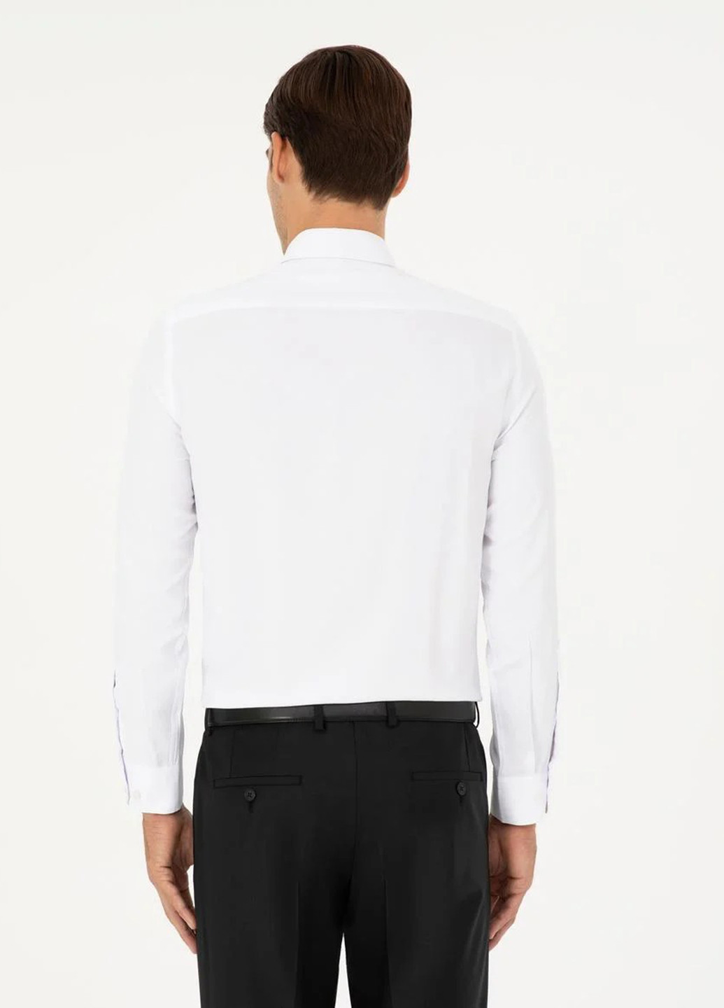 Белая кэжуал рубашка однотонная Pierre Cardin