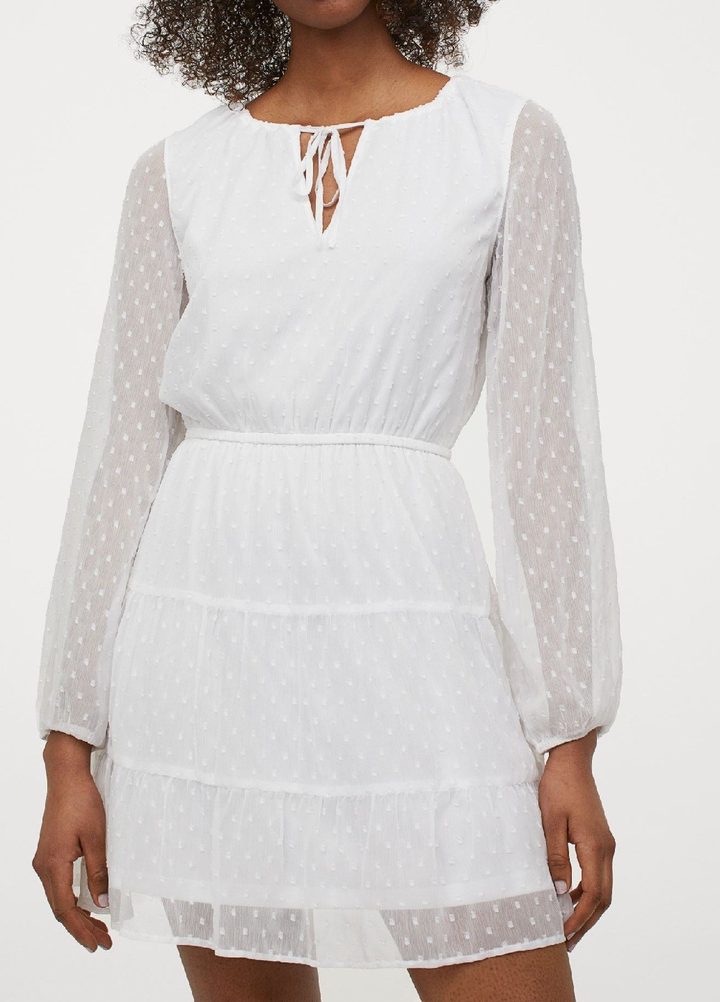 Білий сукня H&M в горошок