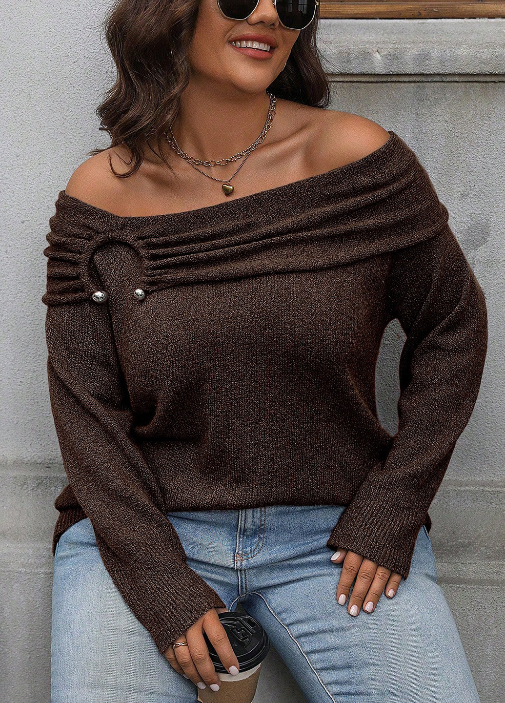 Коричневий демісезонний джемпер джемпер SHEIN