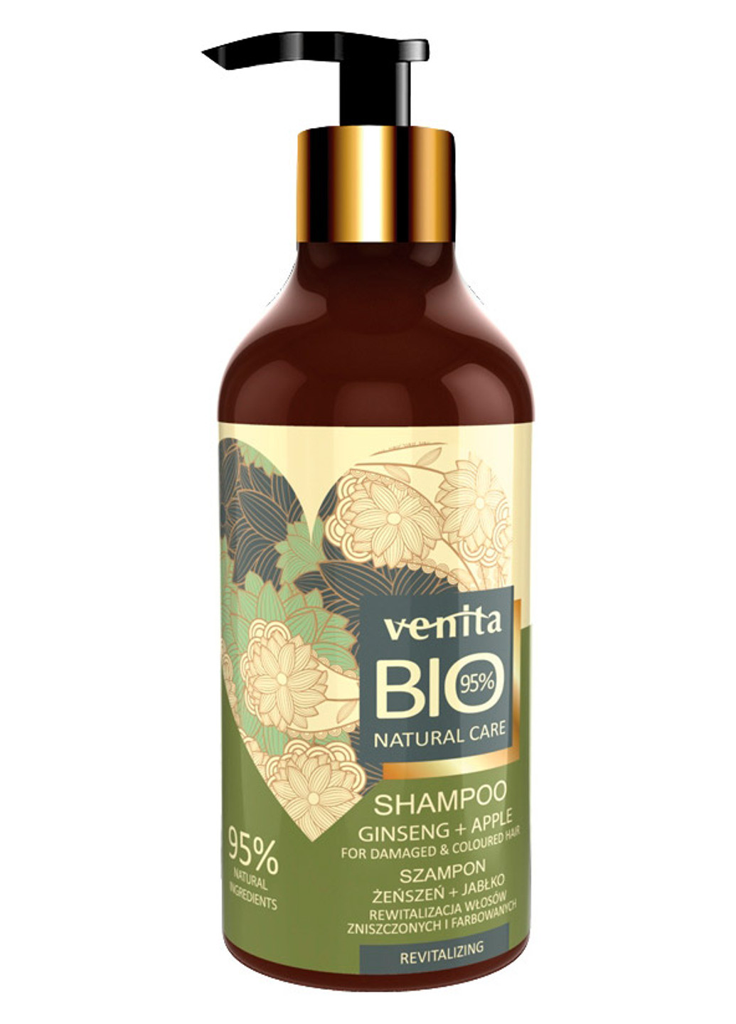 Біо-шампунь женьшень і яблуко "Регенерація фарбованого волосся" Bio Natural Care 400 мл Venita (201694916)