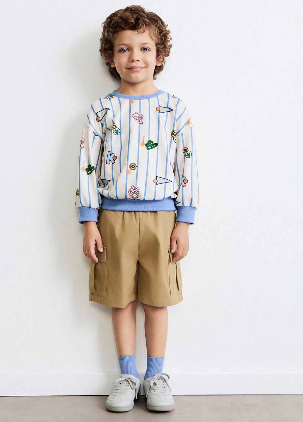 SHEIN свитшот рисунок белый кэжуал полиэстер