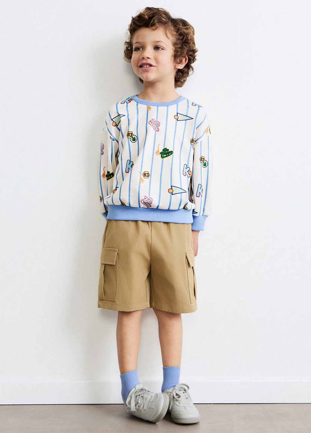 SHEIN свитшот рисунок белый кэжуал полиэстер