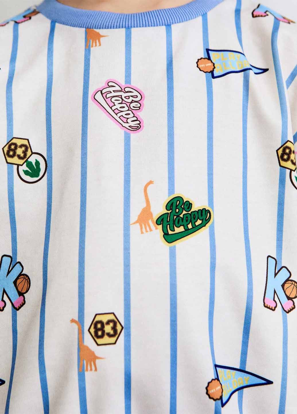 SHEIN свитшот рисунок белый кэжуал полиэстер