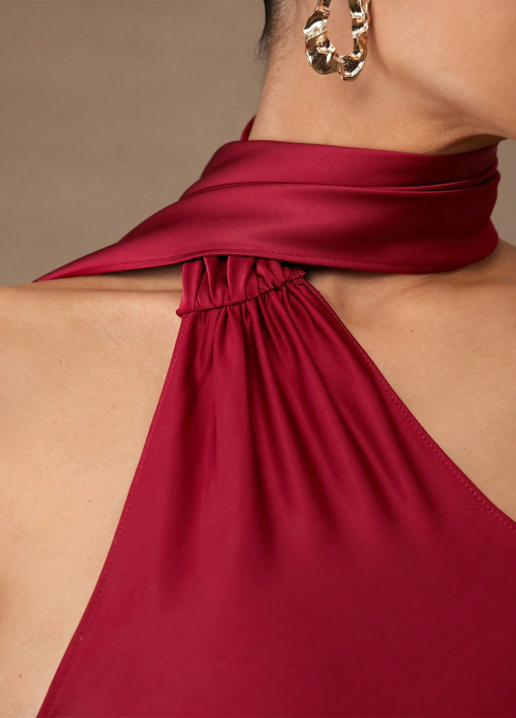 Вишневое праздничный, коктейльное, вечернее платье силуэтная SHEIN однотонное