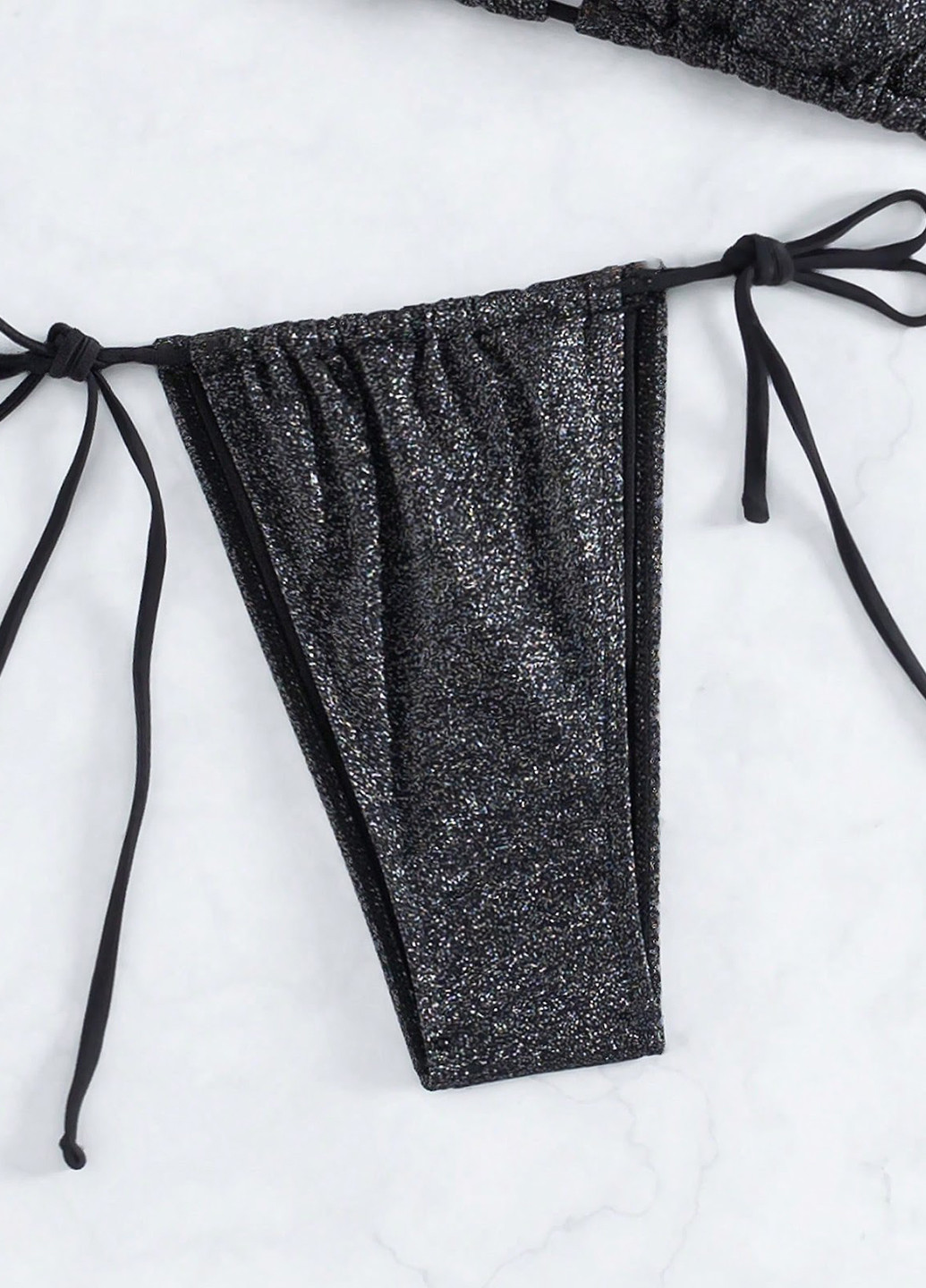 Черный летний купальник (лиф, трусики, топ) бикини, раздельный SHEIN