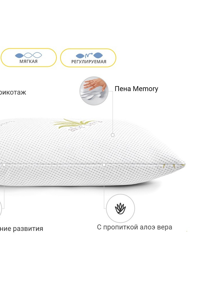 Подушка Memory №739 Dorotea Memory м'яка 70х70 см (2200001489639) Mirson (254082755)