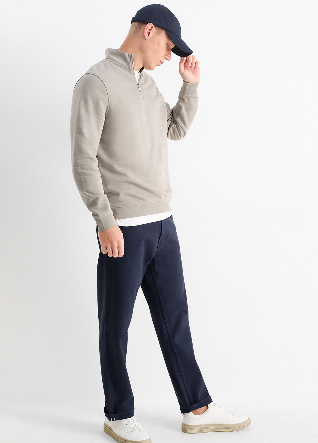 Темно-синие демисезонные зауженные джинсы C&A