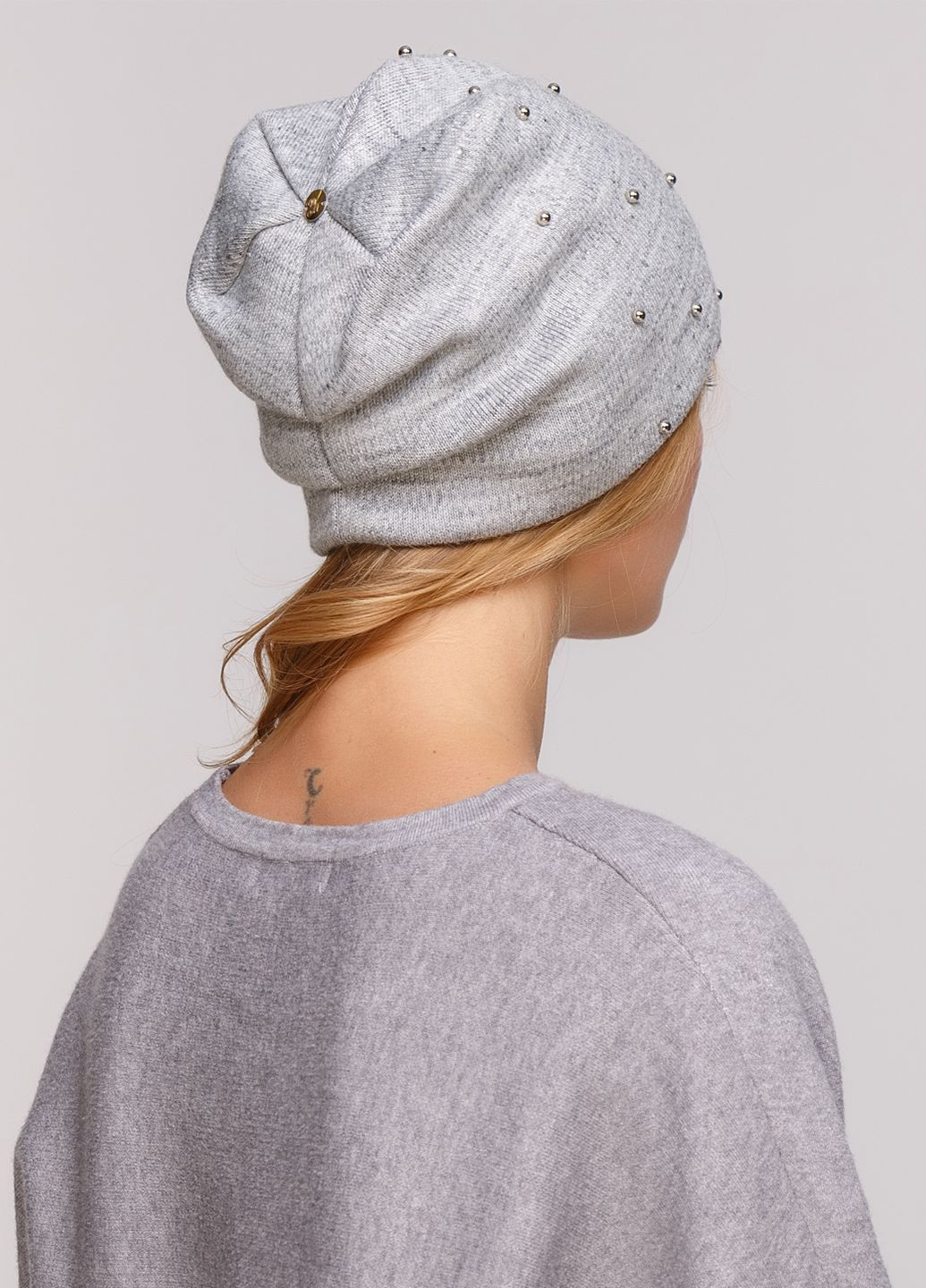 Зимова жіноча тепла шапка з перлами та камінням на флісовій підкладці 550043 DeMari марс (237864270)