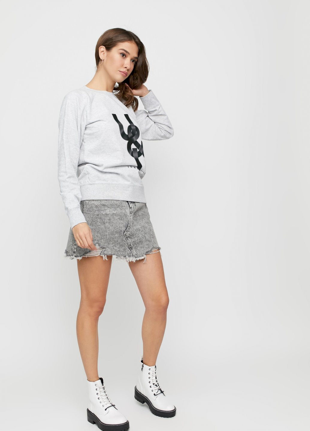 Серый свитшот женский /no flis/ YAPPI рисунок (251467780)