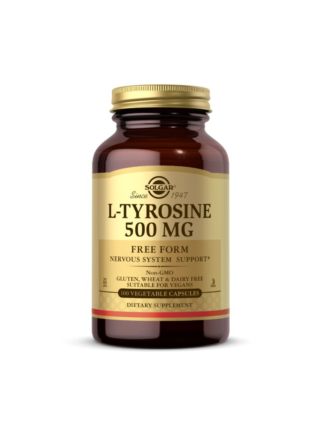 Л-Тирозин L-Tyrosine 500 mg 100 капсул Solgar (255363574)
